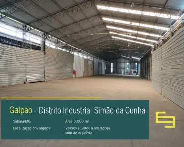 Galpão/Depósito/Armazém para alugar, 3000m² no Distrito Industrial Simão da Cunha, Sabará