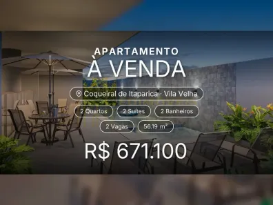 Apartamento com 2 Quartos à venda, 56m² no Coqueiral de Itaparica, Vila Velha