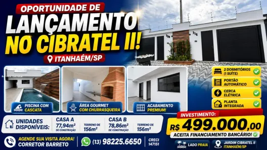 Casa com 2 Quartos à venda, 77m² no Cibratel II, Itanhaém