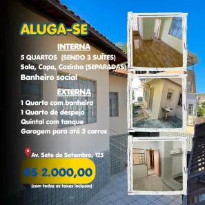 Casa com 5 Quartos para alugar, 90m² no Costa Carvalho, Juiz de Fora