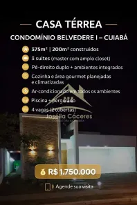 Casa de Condomínio com 3 Quartos à venda, 200m² no Jardim Imperial, Cuiabá