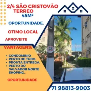 Apartamento com 2 Quartos à venda, 40m² no São Cristóvão, Salvador