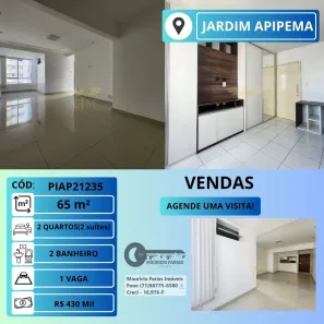 Apartamento para comprar com 65 m², 2 quartos, 2 banheiros, 1 vaga em  Jardim Apipema, Salvador
