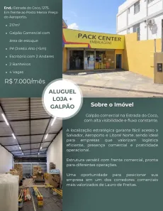 Ponto Comercial para alugar, 217m² no Centro, Lauro de Freitas