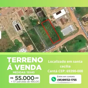 Lote/Terreno à venda, 15m² no , Cantá