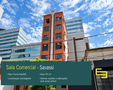 Sala Comercial para alugar, 20m² no Funcionários, Belo Horizonte