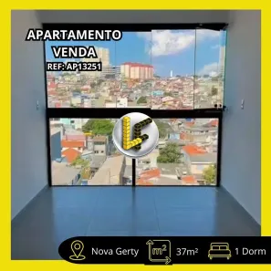 Apartamento com 1 Quarto à venda, 37m² no Nova Gerty, São Caetano do Sul