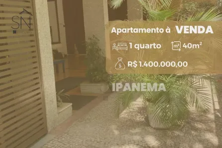 Apartamento com 1 Quarto à venda, 40m² no Ipanema, Rio de Janeiro