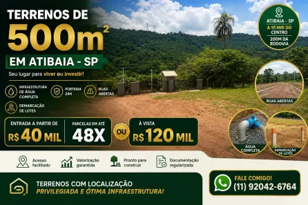 Lote/Terreno à venda, 500m² no Centro, Guararema