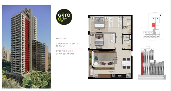 Apartamento com 2 Quartos à venda, 70m² no Serrinha, Goiânia