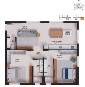 Apartamento com 2 Quartos à venda, 85m² no Pedra Branca, Palhoça