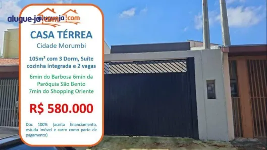 Casa com 3 Quartos à venda, 105m² no Cidade Morumbi, São José dos Campos