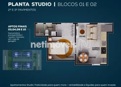 Apartamento com 1 Quarto à venda, 33m² no São Bernardo, Belo Horizonte