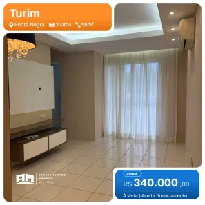 Apartamento com 2 Quartos para venda ou aluguel, 58m² no Ponta Negra, Manaus