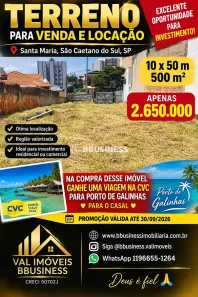 Lote/Terreno para alugar, 500m² no Santa Maria, São Caetano do Sul