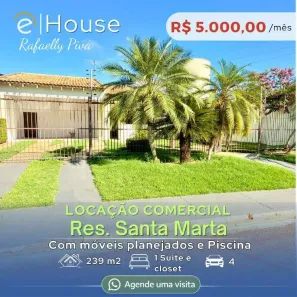 Imóvel Comercial com 2 Quartos para alugar, 240m² no Jardim Santa Marta, Rondonópolis