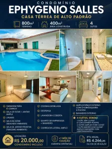 Casa de Condomínio com 4 Quartos para alugar, 400m² no Aleixo, Manaus