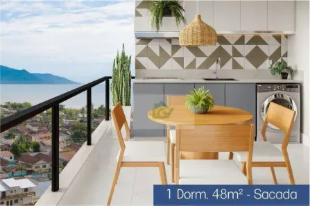Apartamento com 1 Quarto à venda, 48m² no Praia das Palmeiras, Caraguatatuba