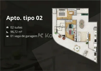 Apartamento com 2 Quartos à venda, 97m² no Solemar, Praia Grande