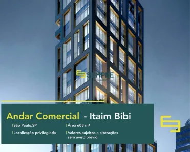 Sala Comercial para alugar, 608m² no Itaim Bibi, São Paulo