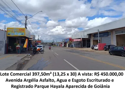 Lote/Terreno à venda, 397m² no Parque Hayala, Aparecida de Goiânia