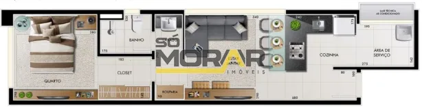 Apartamento com 1 Quarto à venda, 43m² no Barro Preto, Belo Horizonte