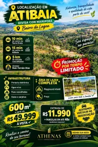 Lote/Terreno à venda, 600m² no Jardim Brasil, Atibaia