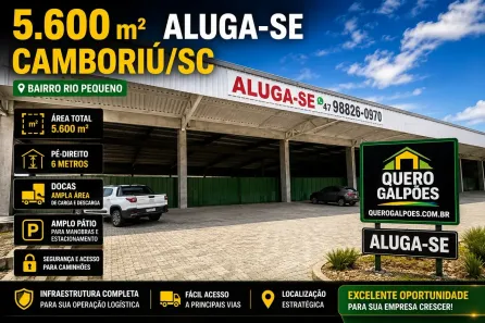 Galpão/Depósito/Armazém para alugar, 5600m² no Rio Pequeno, Camboriú