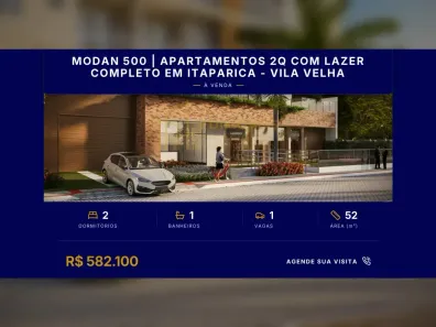 Apartamento com 2 Quartos à venda, 52m² no Coqueiral de Itaparica, Vila Velha