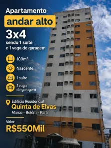 Apartamento com 3 Quartos à venda, 100m² no Marco, Belém