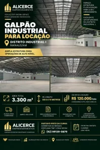 Galpão/Depósito/Armazém para alugar, 3300m² no Distrito Industrial I, Manaus