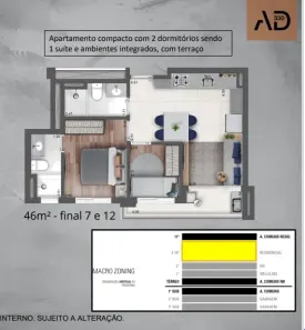Apartamento com 2 Quartos à venda, 46m² no Chácara Santo Antônio (Zona Sul), São Paulo