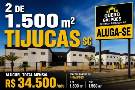 Galpão/Depósito/Armazém para alugar, 1500m² no Santa Luzia, Tijucas
