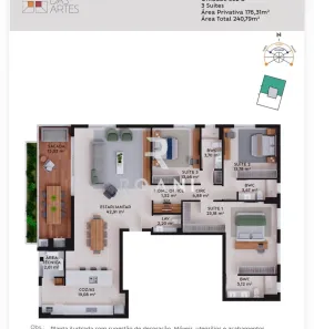 Apartamento com 3 Quartos à venda, 176m² no Pedra Branca, Palhoça
