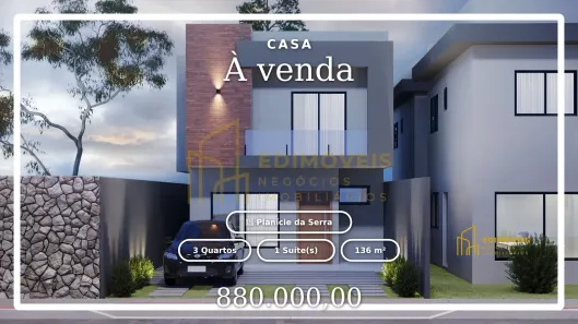 Casa com 3 Quartos à venda, 136m² no Planície da Serra, Serra
