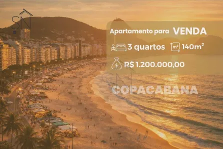 Apartamento com 3 Quartos à venda, 140m² no Copacabana, Rio de Janeiro