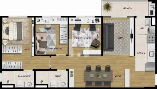 Apartamento com 3 Quartos à venda, 85m² no Jardim Carolina, Jundiaí