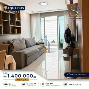 Apartamento com 3 Quartos à venda, 126m² no Aquarius, Salvador
