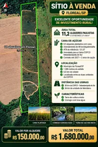 Fazenda/Sítio à venda, 24000m² no Área Rural de Floreal, Floreal