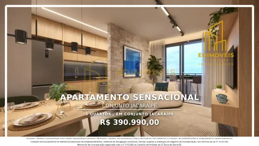 Apartamento com 3 Quartos à venda, 65m² no Conjunto Jacaraípe, Serra
