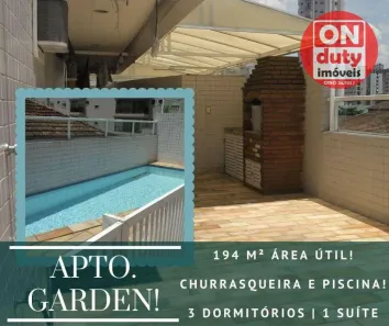 Apartamento com 3 Quartos para venda ou aluguel, 190m² no Gonzaga, Santos