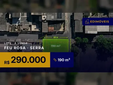 Lote/Terreno à venda, 190m² no Feu Rosa, Serra