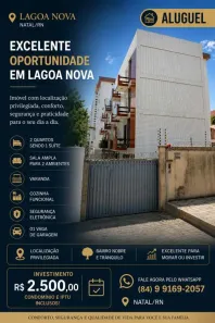 Apartamento com 2 Quartos para alugar, 56m² no Lagoa Nova, Natal