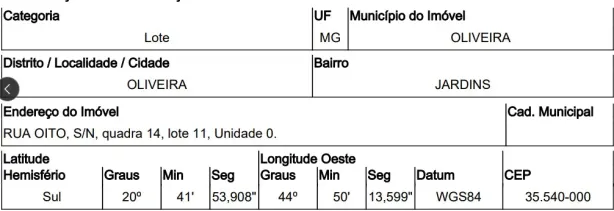 Lote/Terreno à venda, 200m² no , Oliveira