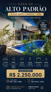 Casa de Condomínio com 4 Quartos à venda, 400m² no Ponta Negra, Natal