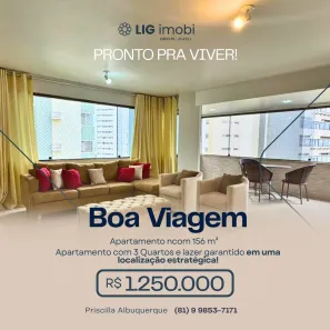 Apartamento com 3 Quartos à venda, 156m² no Boa Viagem, Recife