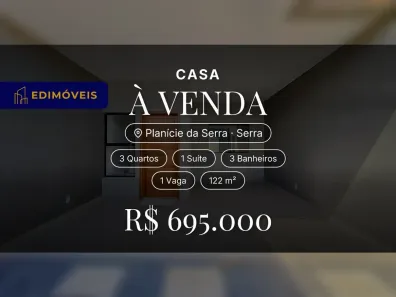 Casa com 3 Quartos à venda, 122m² no Planície da Serra, Serra
