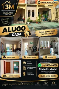 Casa com 2 Quartos para alugar, 90m² no Tapanã (Icoaraci), Belém