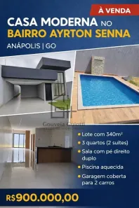 Casa com 3 Quartos à venda, 180m² no Residencial Ayrton Senna, Anápolis