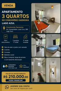 Apartamento com 3 Quartos à venda, 70m² no Lago Azul, Manaus